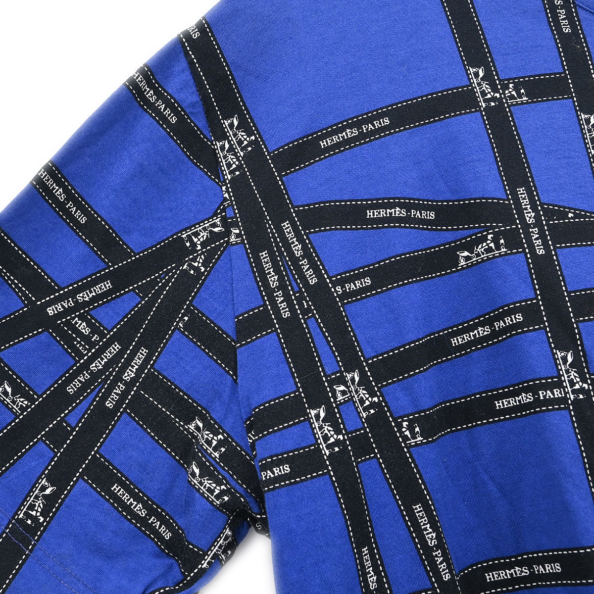 Hermes Short Sleeve T-shirt Top Blue #L