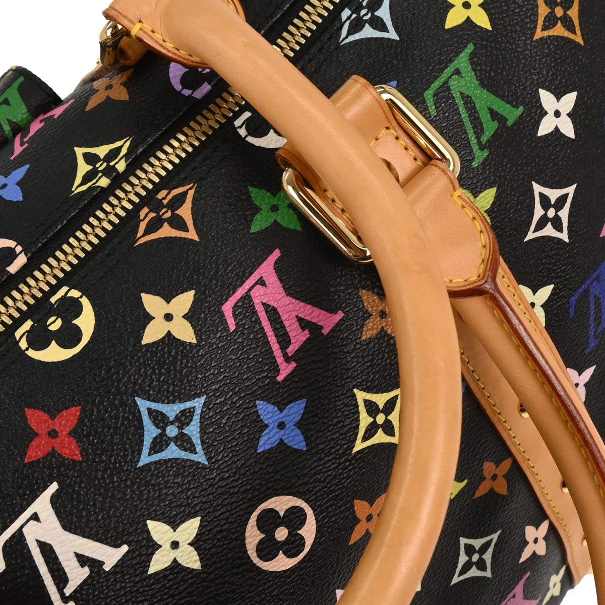 Louis Vuitton Black Monogram Multicolor Keepall 45 Handbag M92640