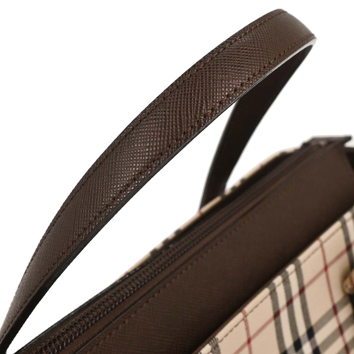 Burberry Beige Canvas Burberry Check Tote Handbag