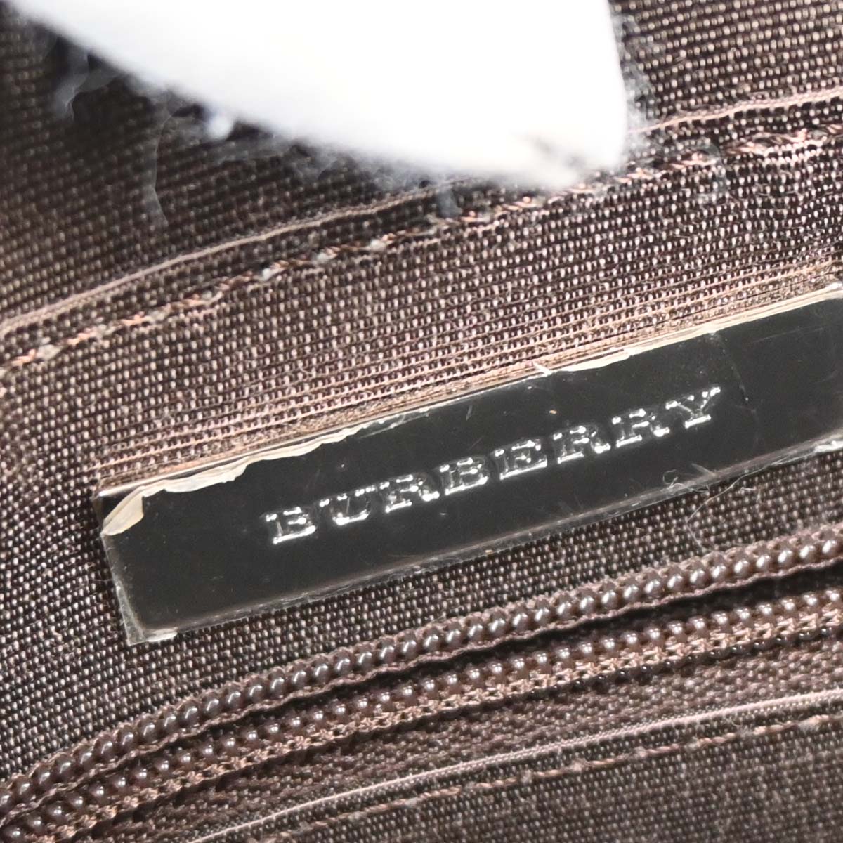 Burberry Beige Canvas Burberry Check Tote Handbag