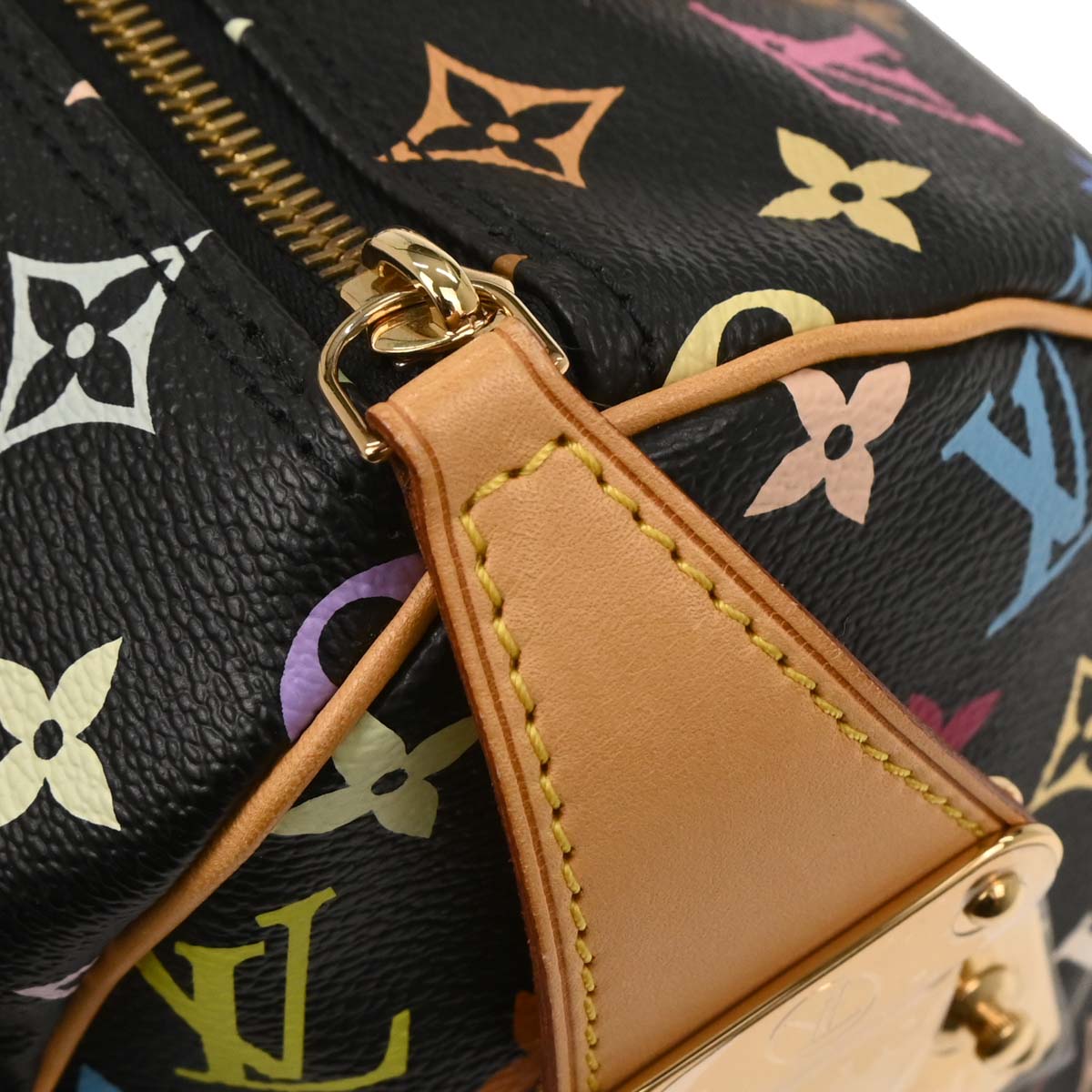 Louis Vuitton Black Monogram Multicolor Speedy 30 Handbag M92642