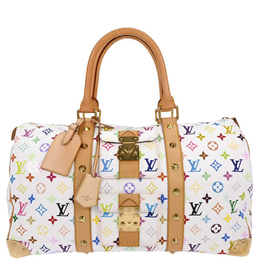 Louis Vuitton White Monogram Multicolor Keepall 45 Handbag M92641