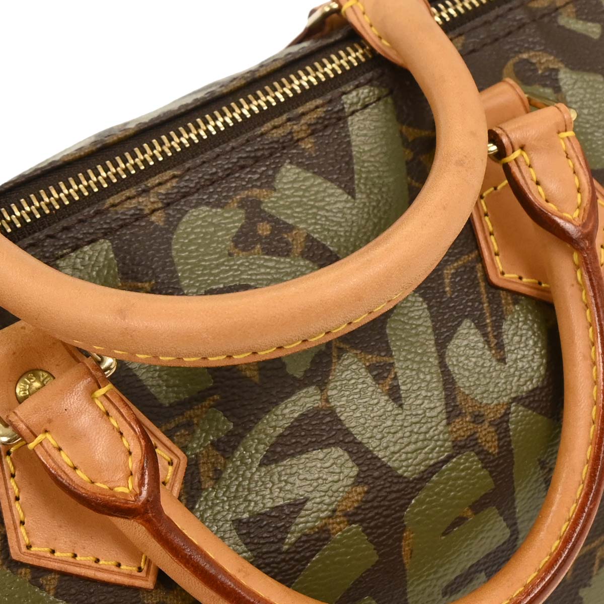 Louis Vuitton Khaki Monogram Graffiti Speedy 30 Handbag M92194