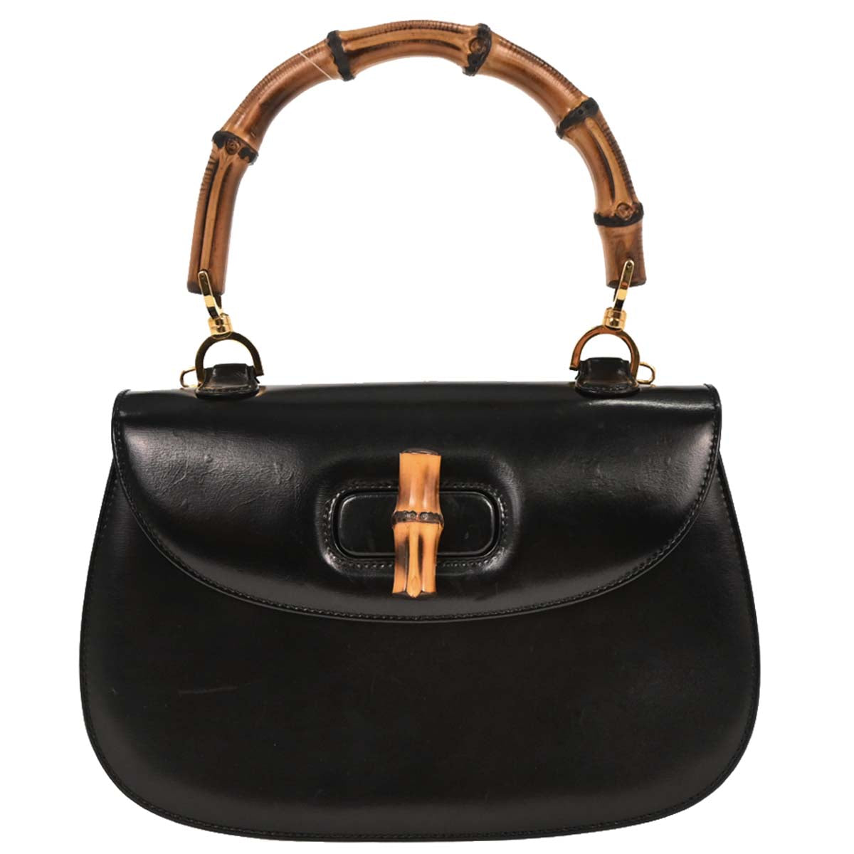 Gucci Black Bamboo Handbag