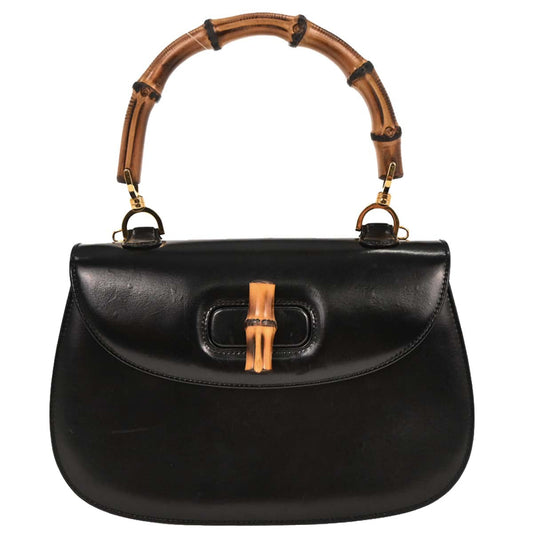 Gucci Black Bamboo Handbag