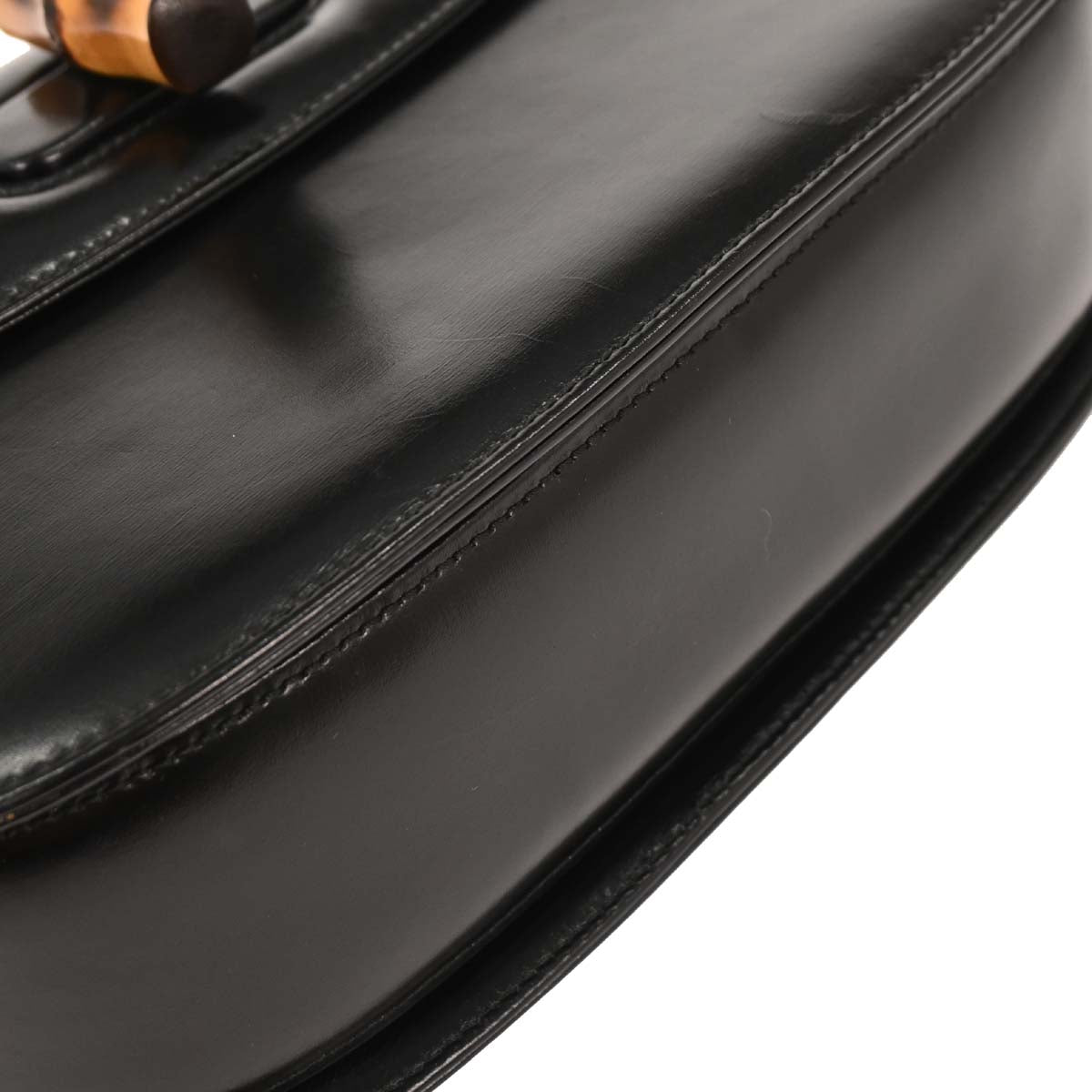 Gucci Black Bamboo Handbag