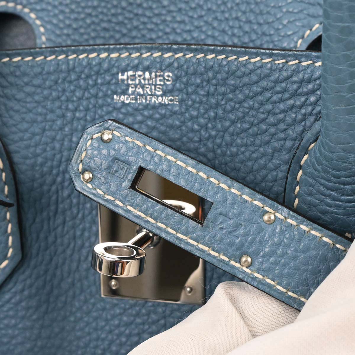 Hermes Blue Jean Togo Birkin 30 Handbag