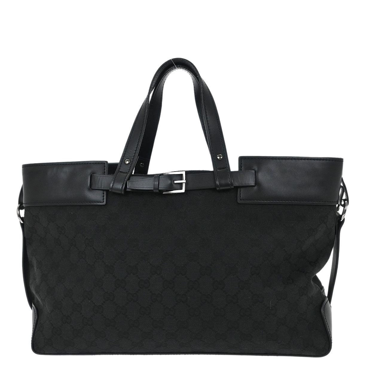 Gucci Black Canvas GG Tote Handbag