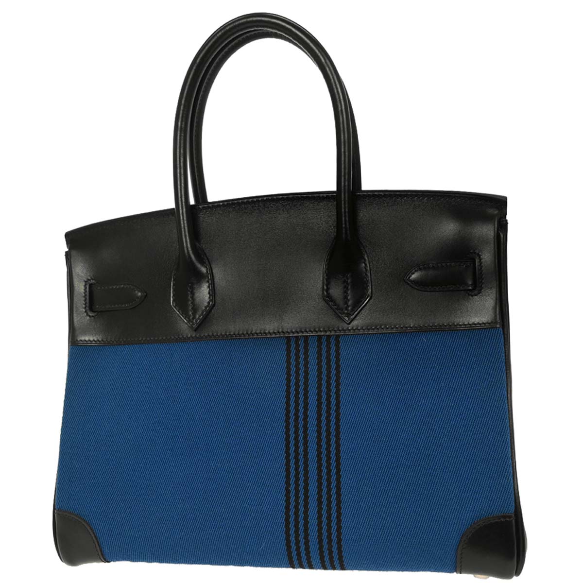 Hermes Blue Black Potamus Chevre Birkin 30 Handbag