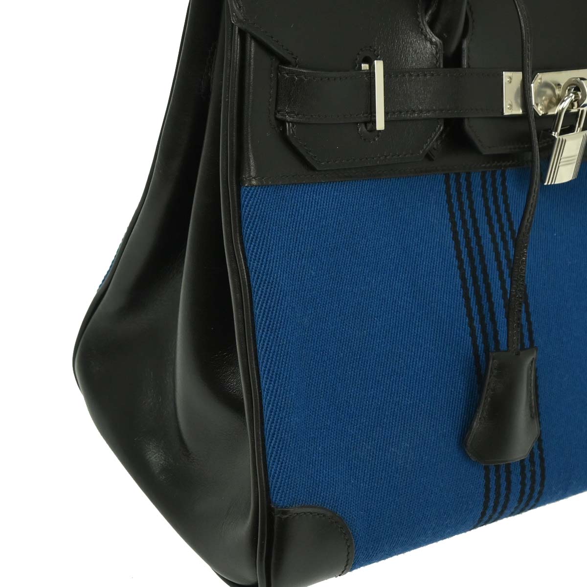 Hermes Blue Black Potamus Chevre Birkin 30 Handbag