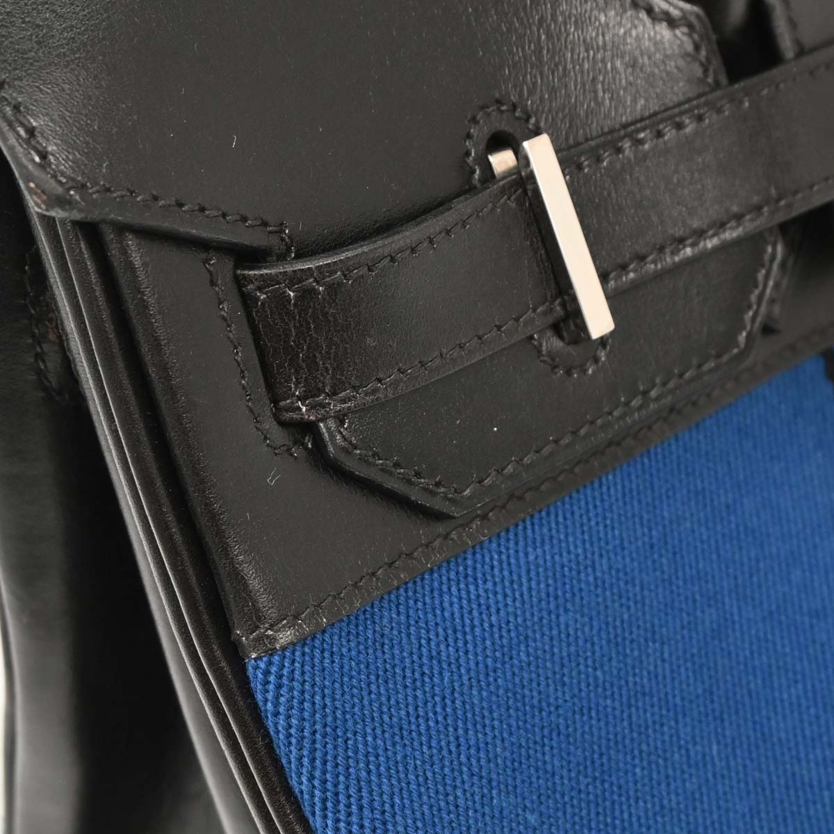 Hermes Blue Black Potamus Chevre Birkin 30 Handbag
