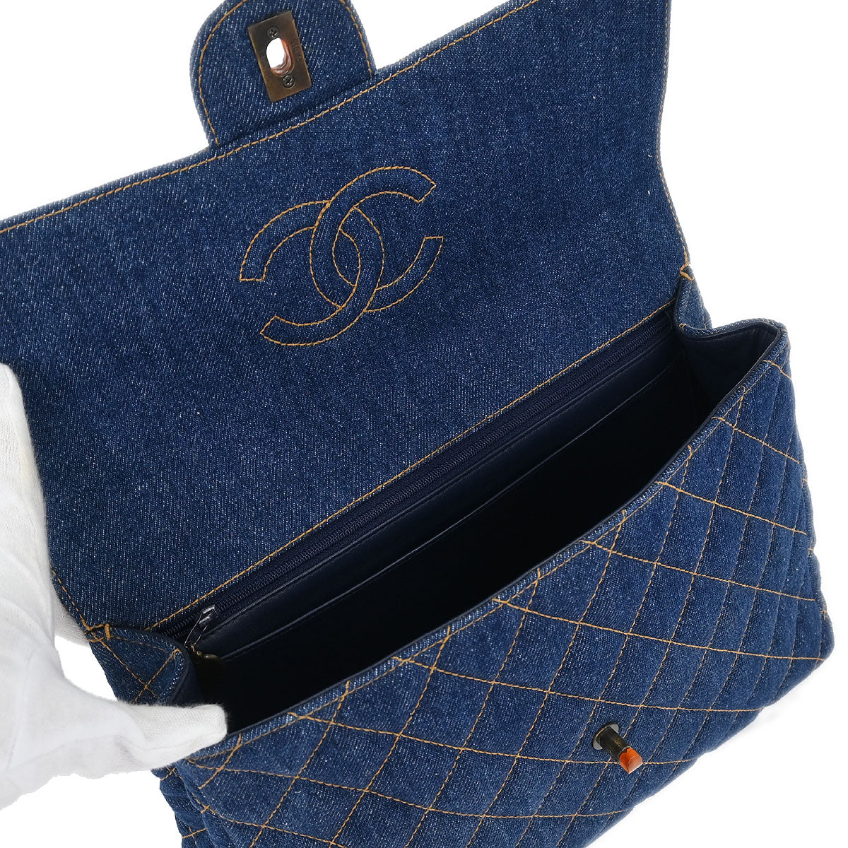 Chanel * Blue Denim Jumbo Classic Flap Shoulder Bag