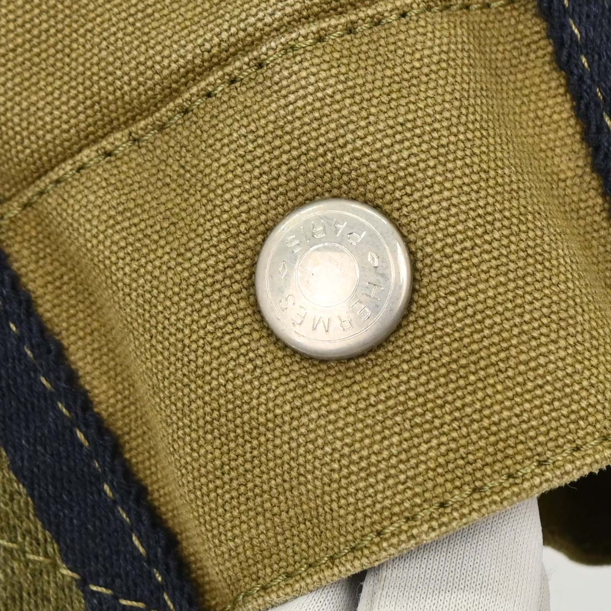 Hermes Khaki Canvas Fourre Tout PM Tote Handbag