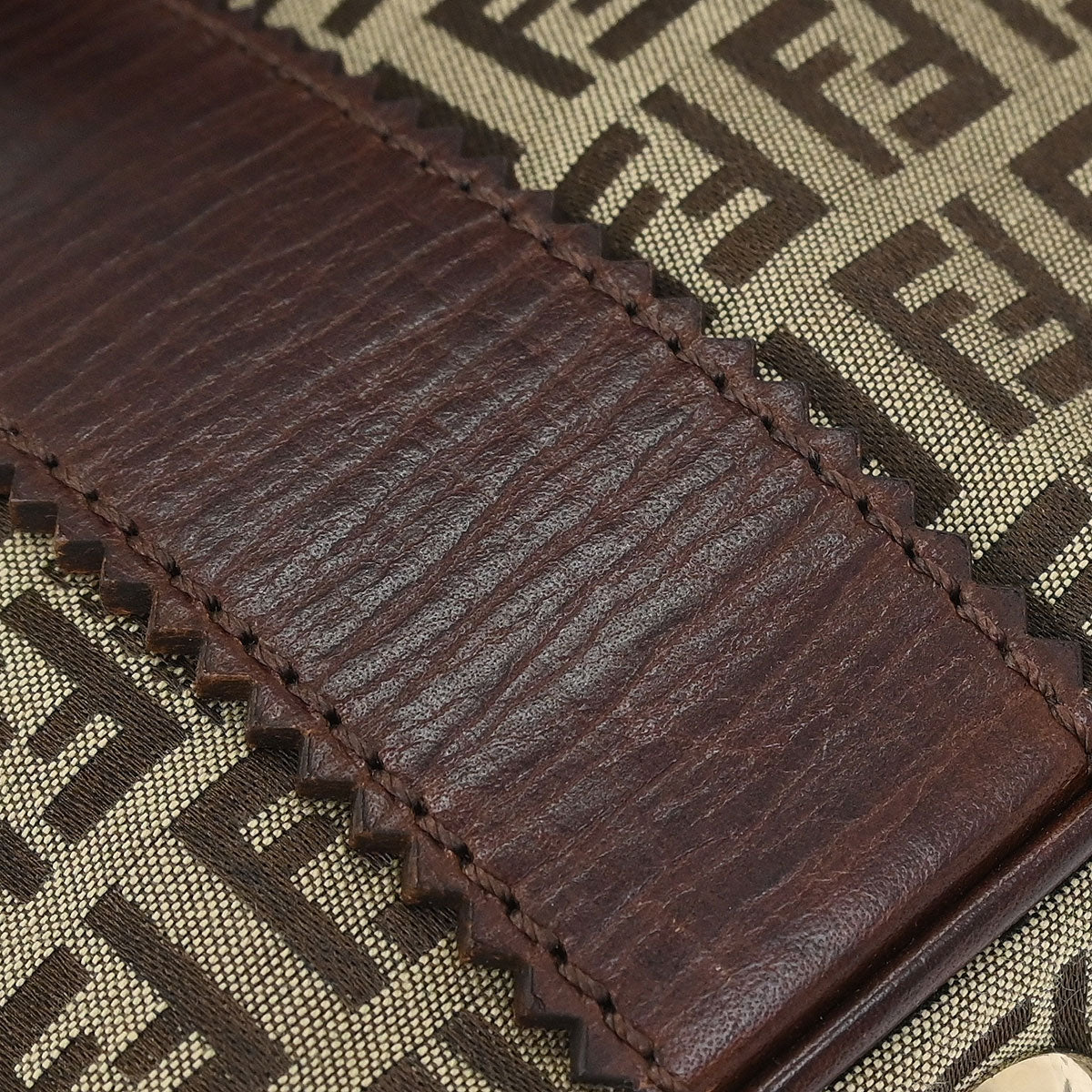 Fendi Brown Canvas Zucchino Tote Handbag
