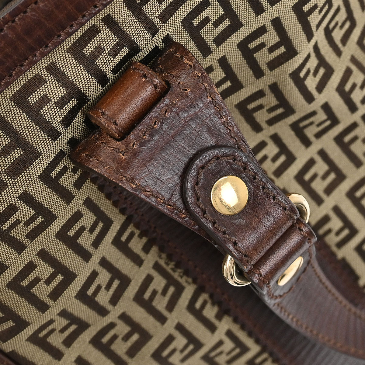 Fendi Brown Canvas Zucchino Tote Handbag