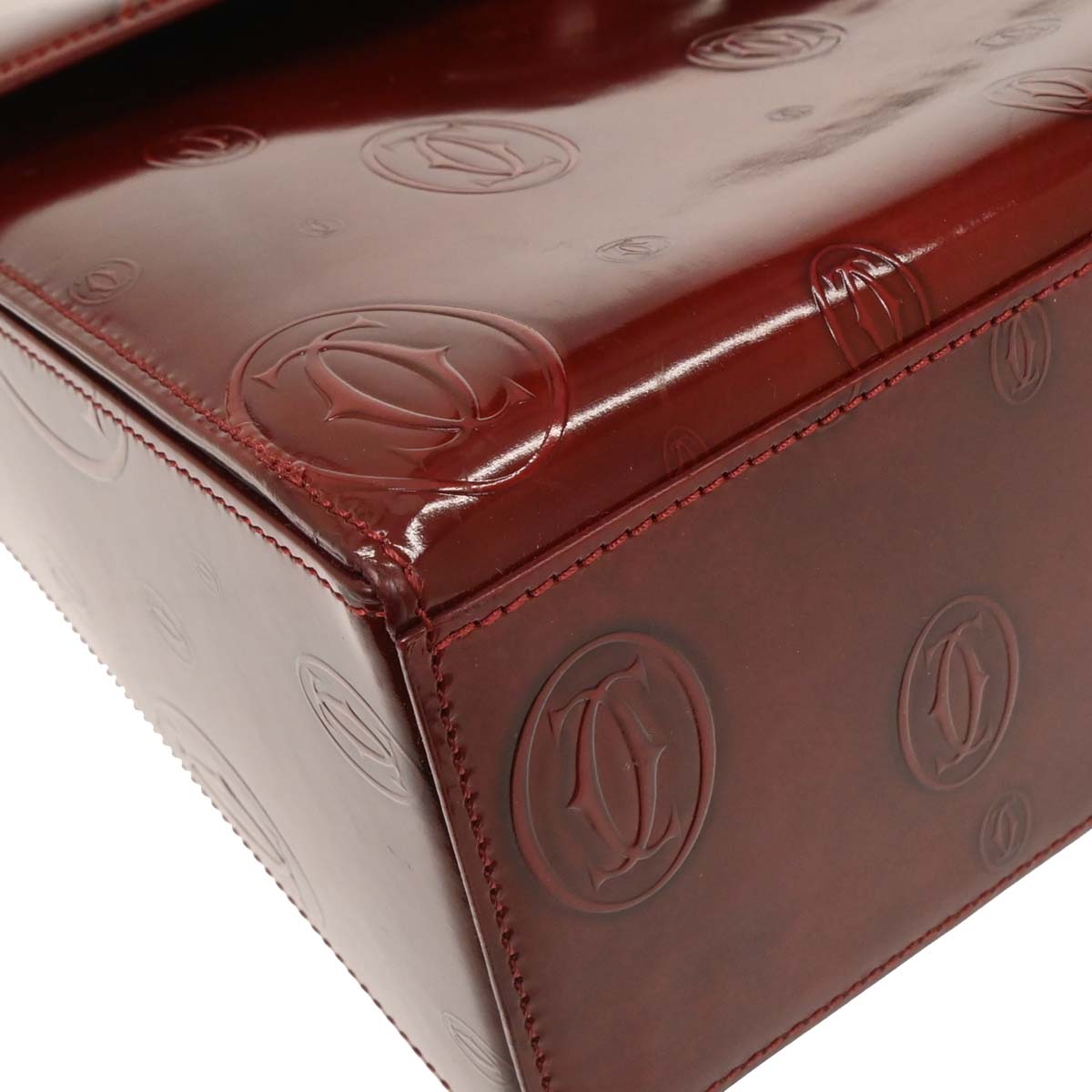 Cartier Bordeaux Patent Leather Happy Birthday Handbag