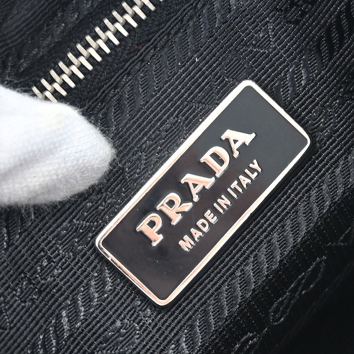 Prada Black Nylon Leather Hobo Handbag
