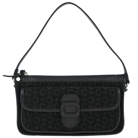 Celine Black Suede Leather C Macadam Handbag