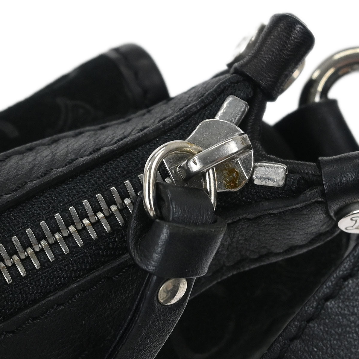 Celine Black Suede Leather C Macadam Handbag