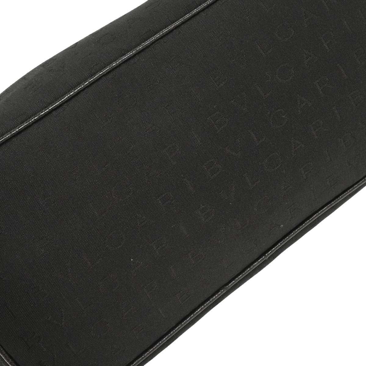 Bvlgari Black Canvas Logomania Hobo Handbag