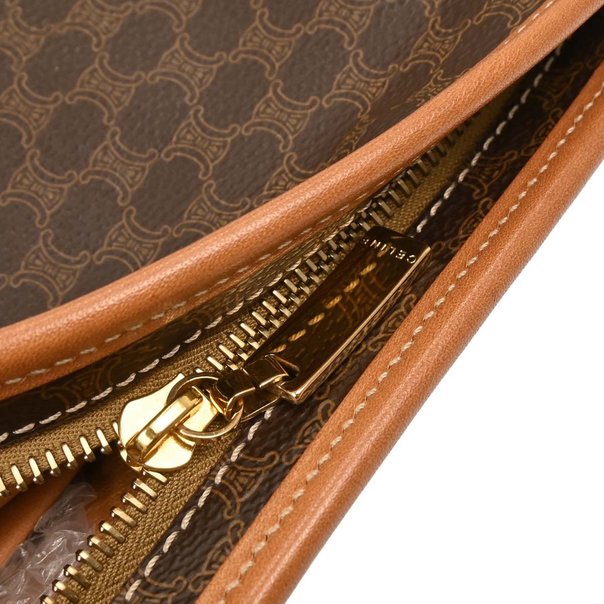 Celine Brown Macadam Clutch Bag