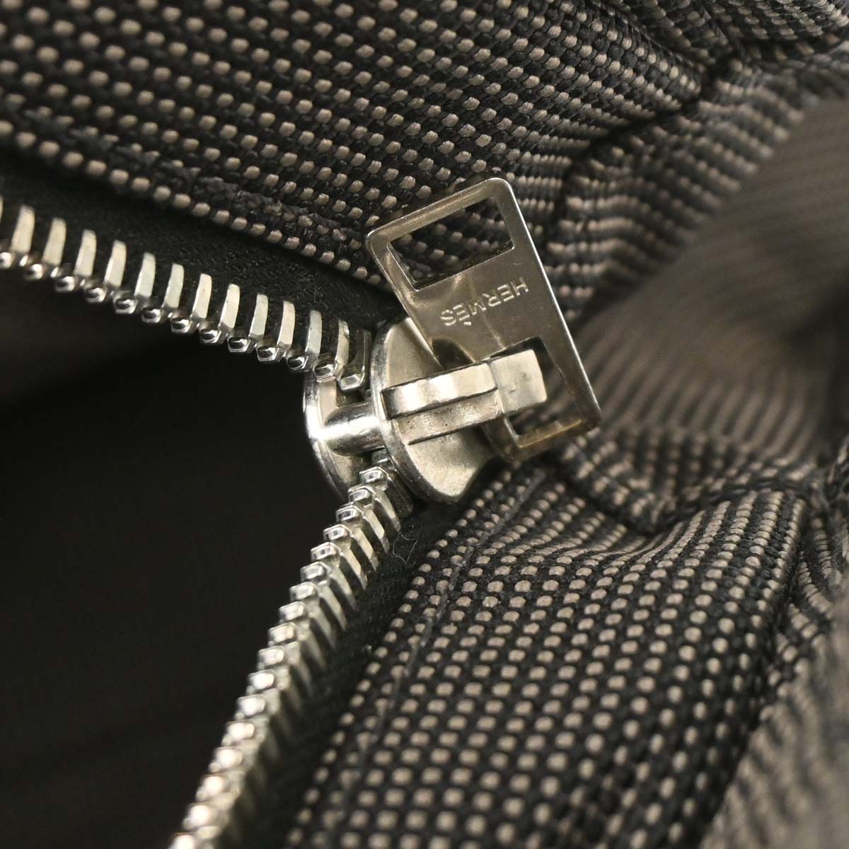 Hermes Gray Canvas Herline Tote PM Handbag