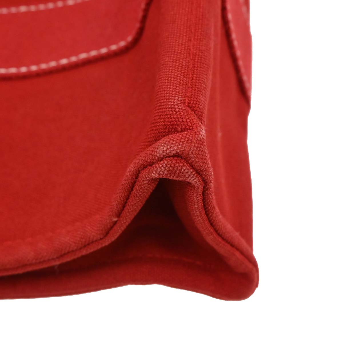 Hermes Red Canvas Deauville PM Tote Handbag