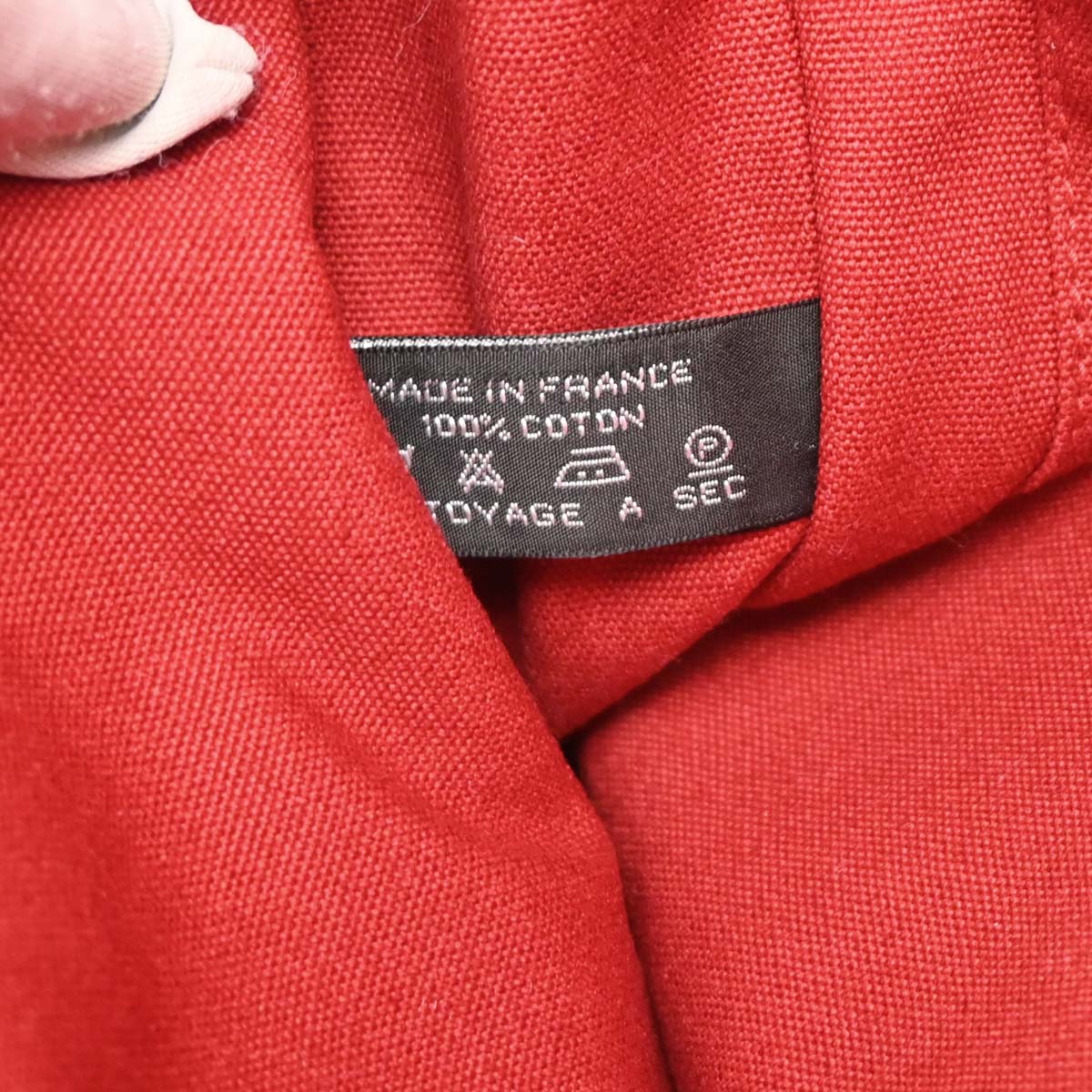 Hermes Red Canvas Deauville PM Tote Handbag