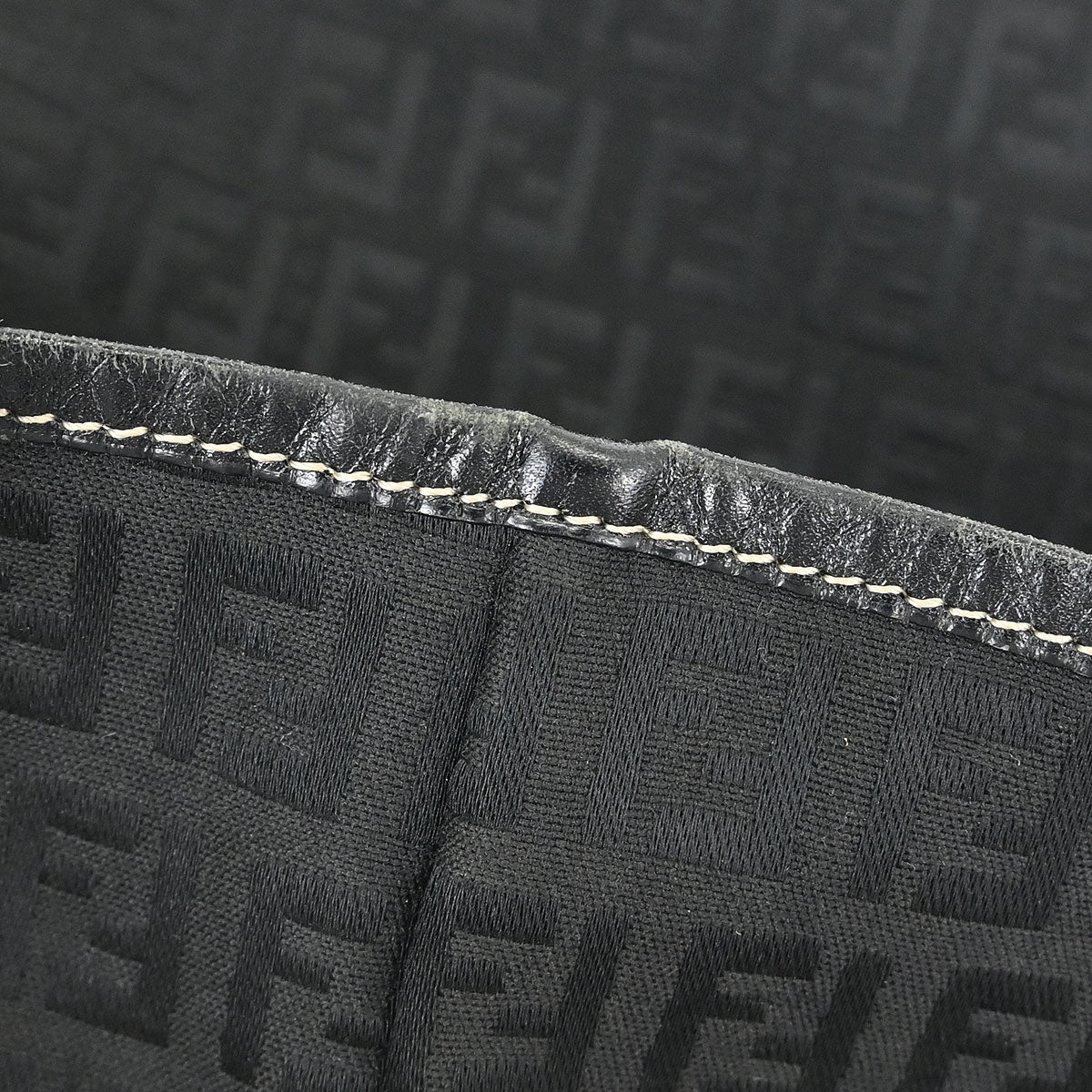 Fendi Black Canvas Zucchino Tote Handbag