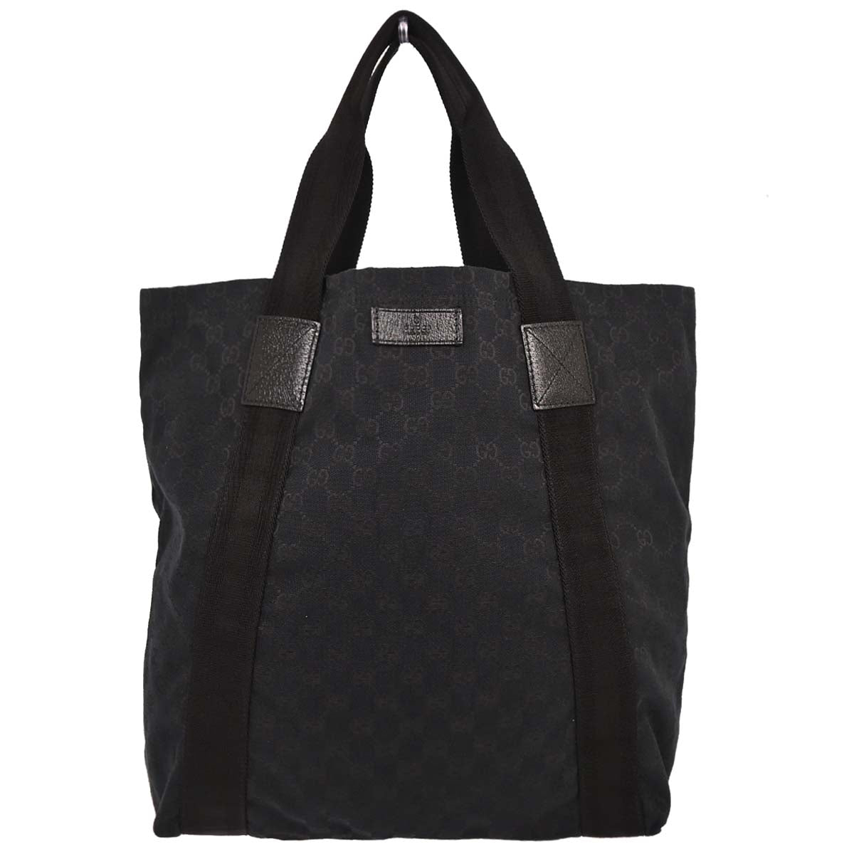 Gucci Black Canvas GG Tote Handbag