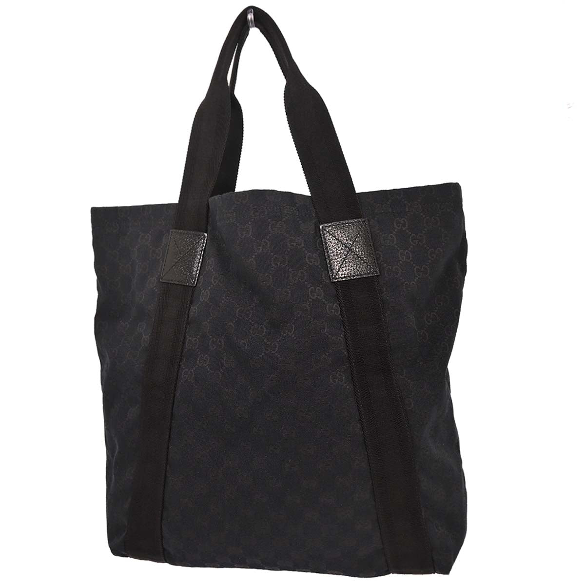 Gucci Black Canvas GG Tote Handbag