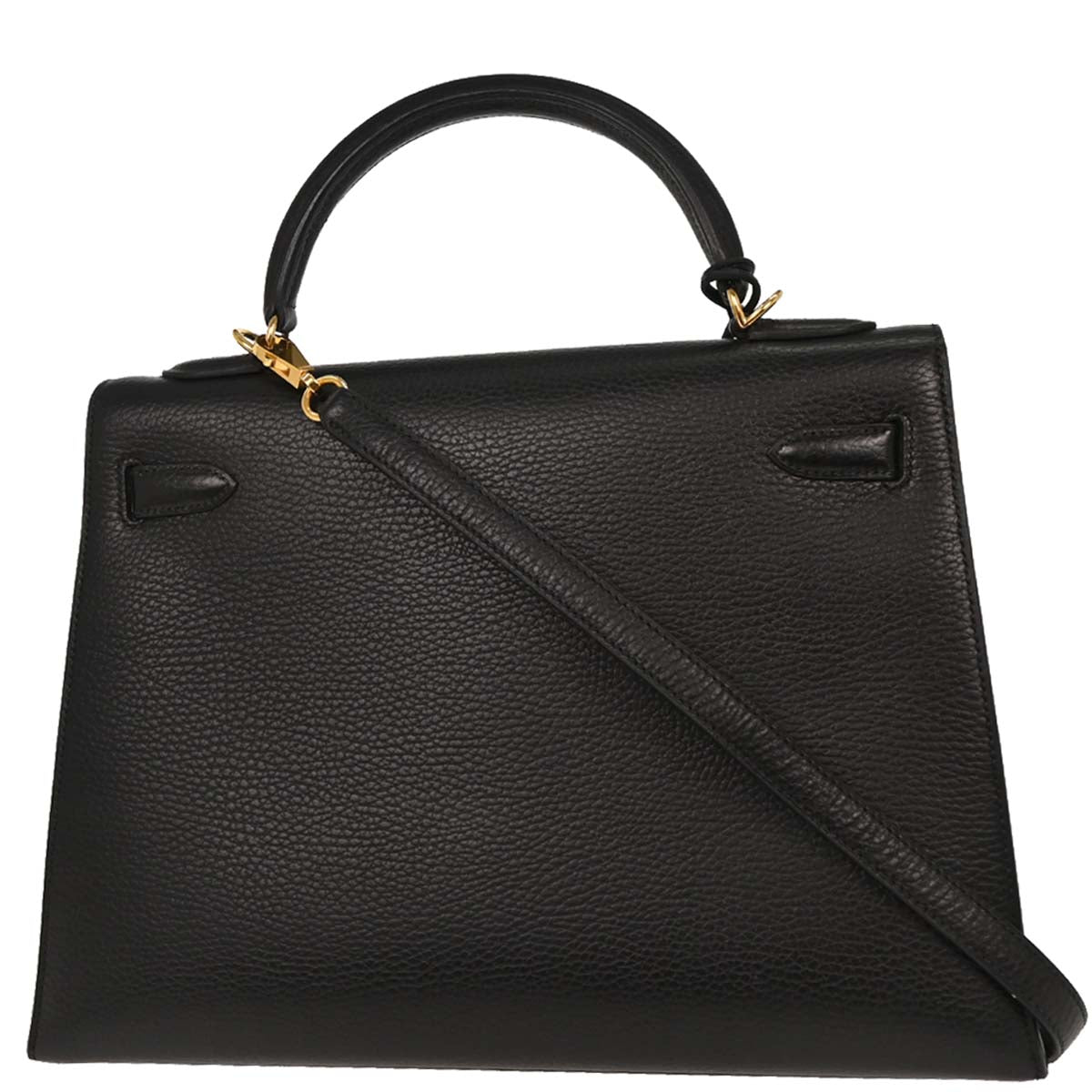 Hermes Black Ardennes Kelly 32 Sellier Handbag