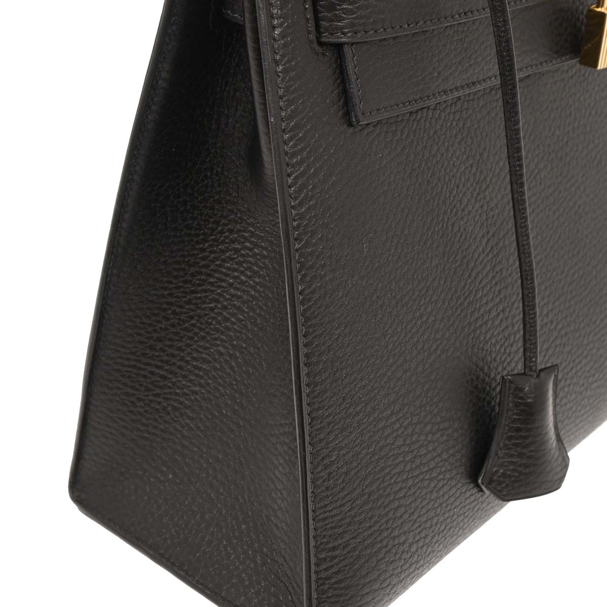 Hermes Black Ardennes Kelly 32 Sellier Handbag