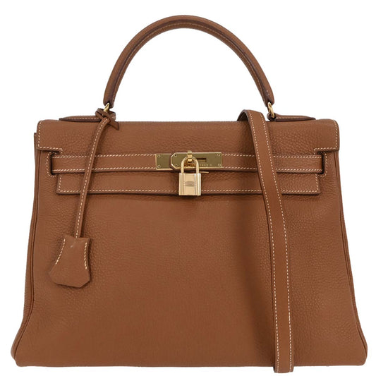 Hermes Gold Togo Kelly 32 Retourne 2way Shoulder Handbag