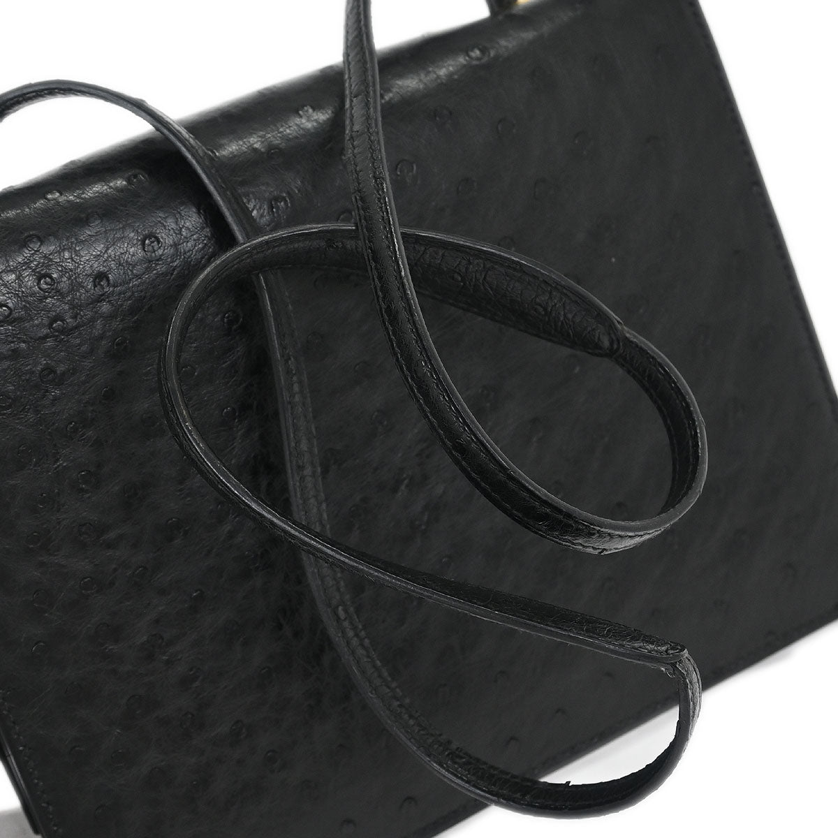 Hermes * Black Ostrich Shoulder Bag