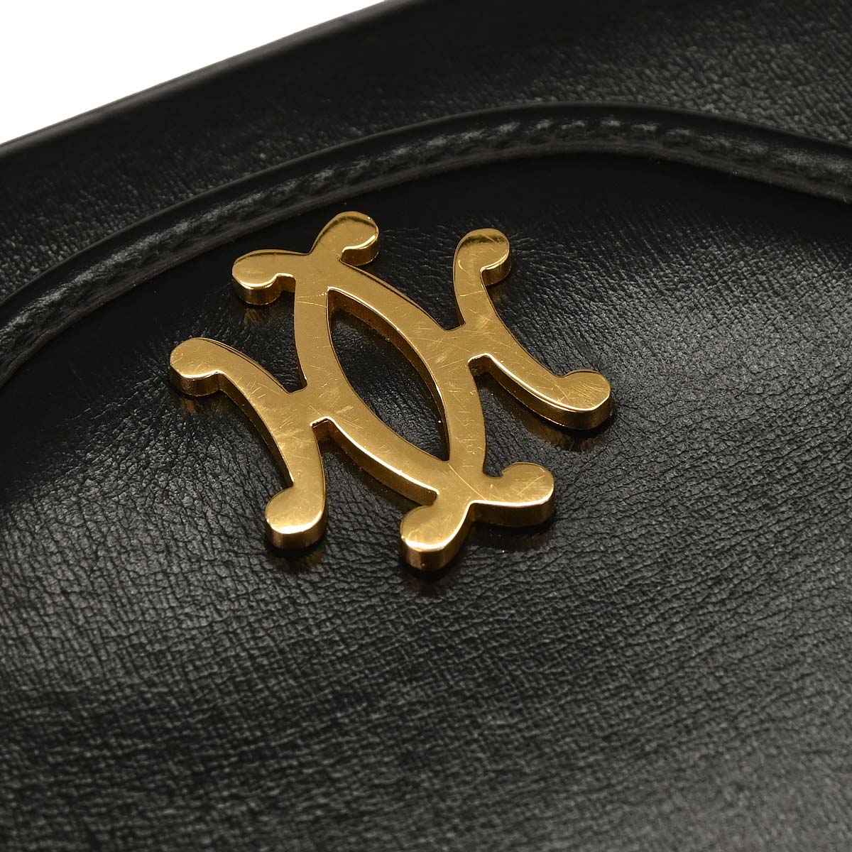 Hermes Black Box Calf Double H Shoulder Bag