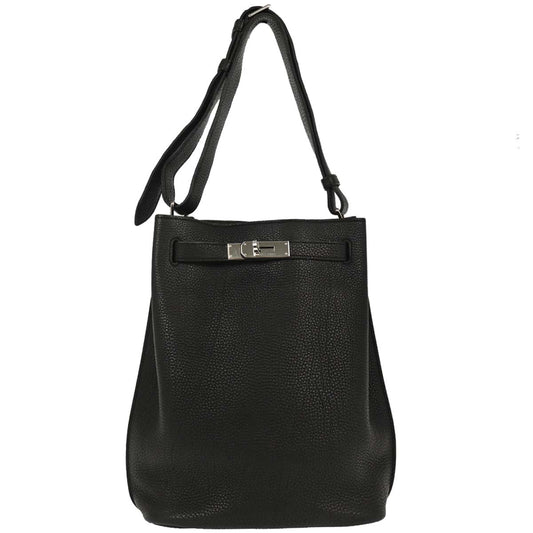Hermes Black Togo So Kelly 22 Shoulder Bag