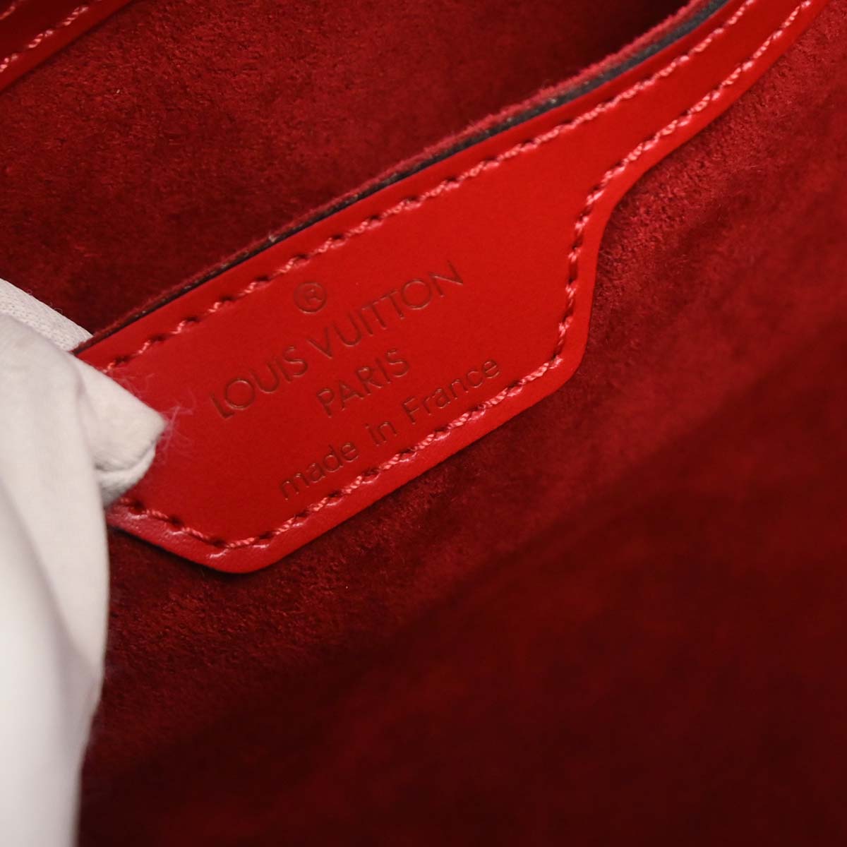 Louis Vuitton Red Epi Soufflot Handbag M52227