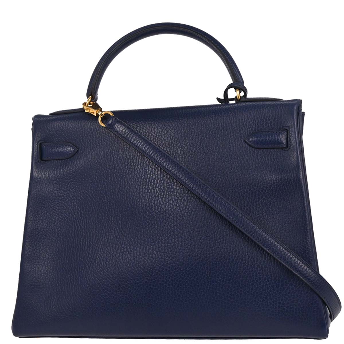 Hermes Blue Indigo Barenia Kelly 32 Retourne 2way Shoulder Handbag