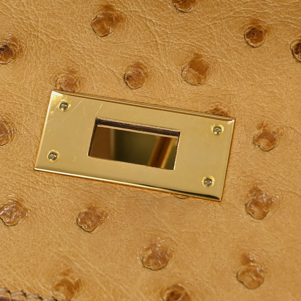 Hermes * Saffron Ostrich Kelly 32 Sellier Handbag