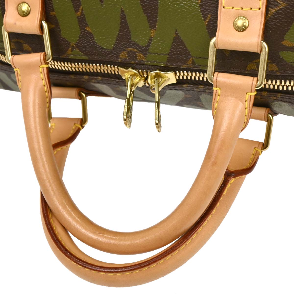 Louis Vuitton Khaki Monogram Graffiti Keepall 50 Duffle Bag M92196