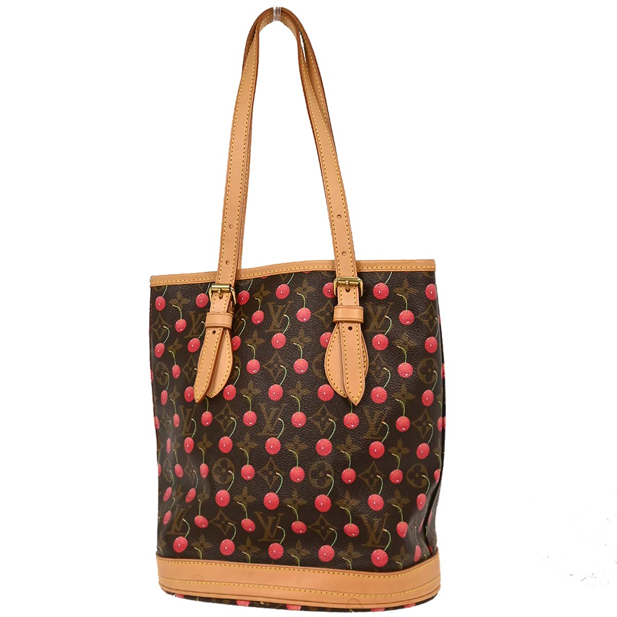 Louis Vuitton Monogram Cherry Bucket PM Tote Handbag M95012