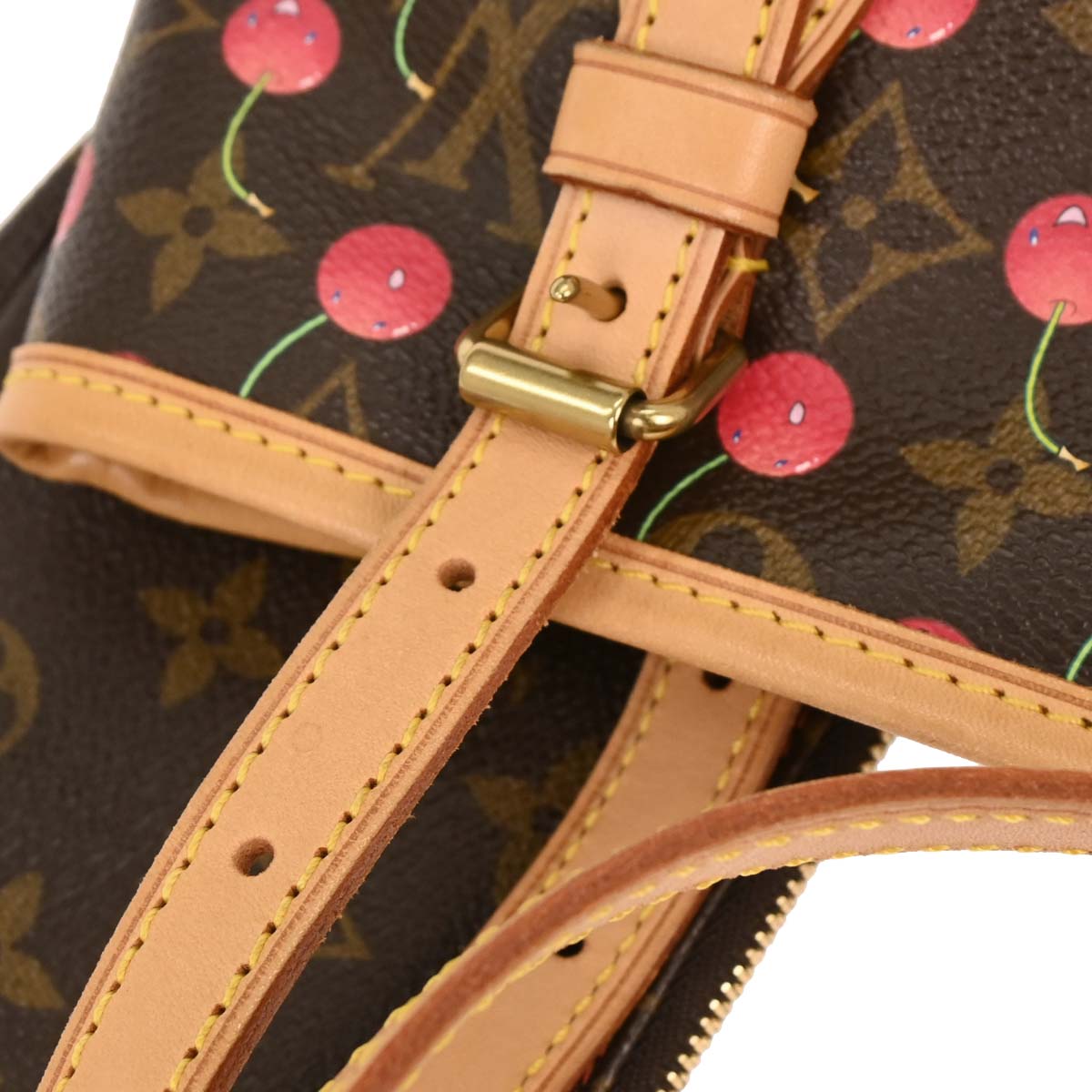 Louis Vuitton Monogram Cherry Bucket PM Tote Handbag M95012