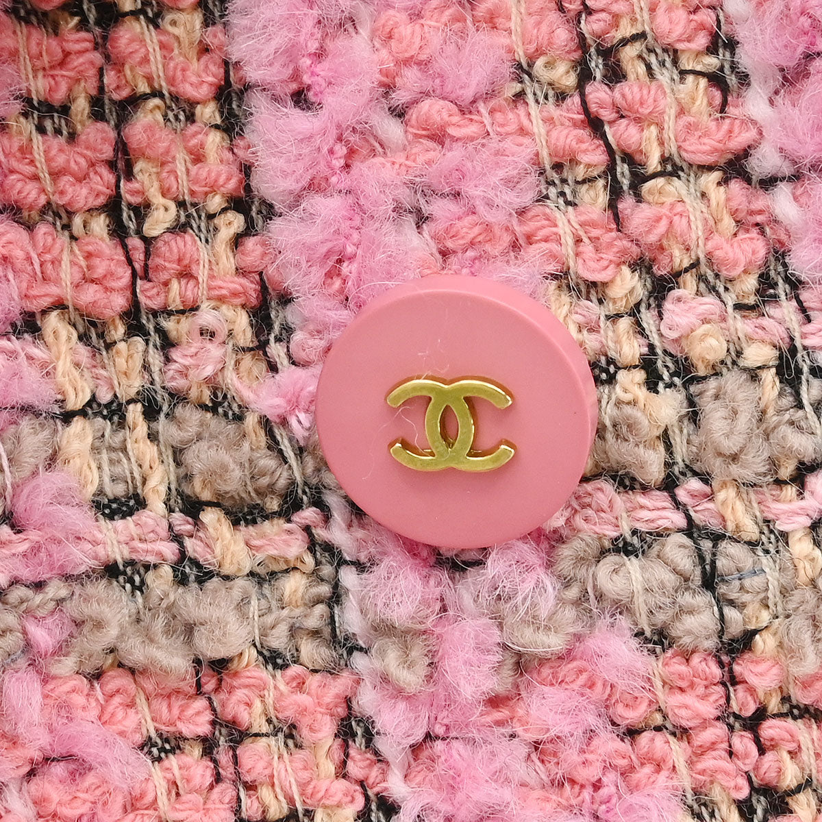 Chanel 1994 Double Breasted Jacket Tweed Pink #36