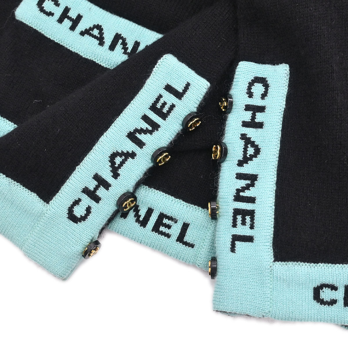 Chanel 1995 Ensemble Cardigan Short Sleeve Top Black #42