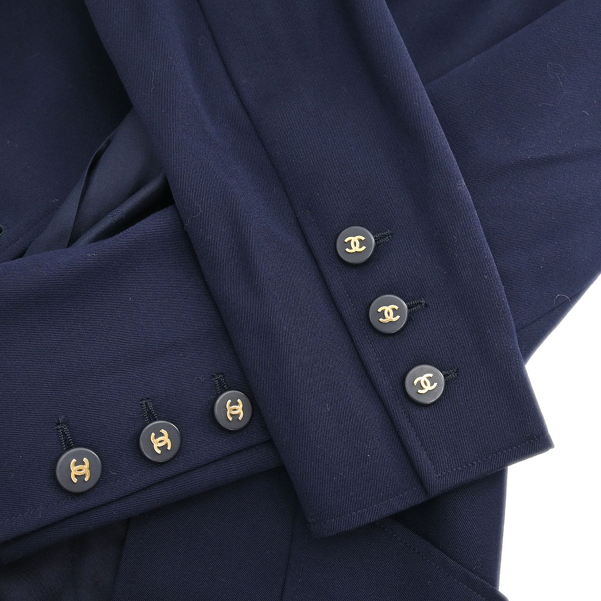 Chanel 1997 Single Breasted Jacket Navy #38