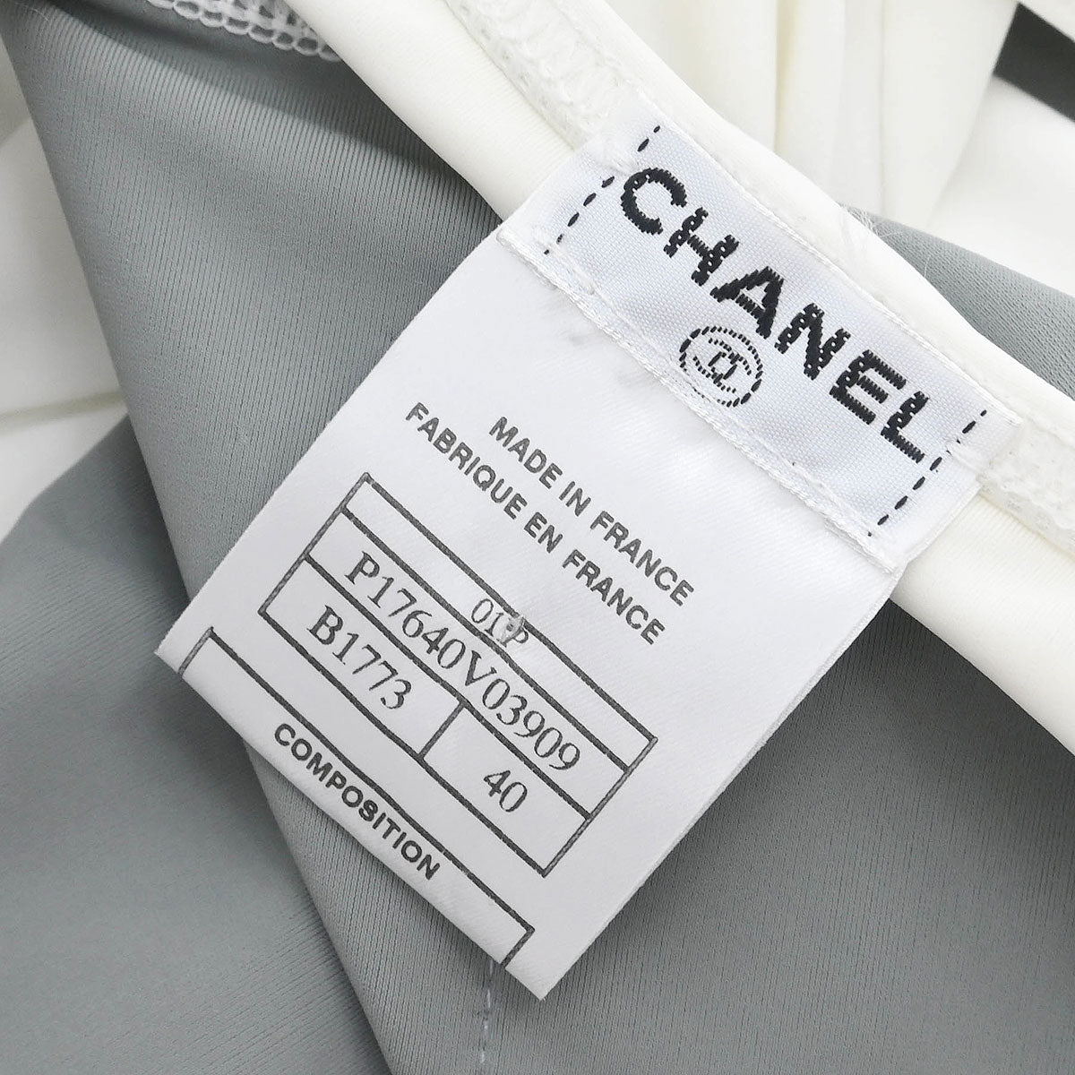 Chanel 2001 Swimwear Swimsuit Sport Line White Gray #40