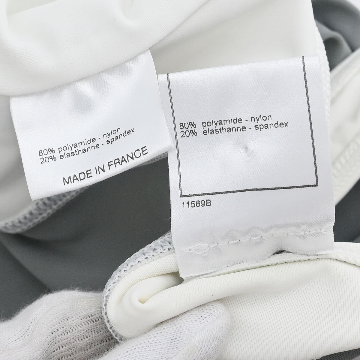 Chanel 2001 Swimwear Swimsuit Sport Line White Gray #40