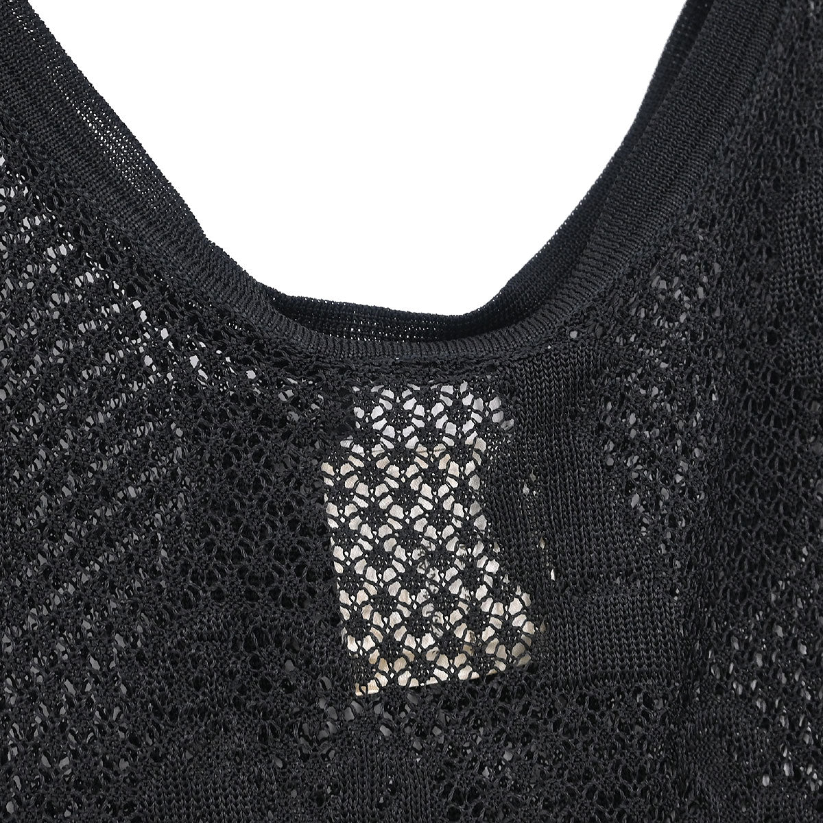 Chanel 2003 Sleeveless Tank Top Mesh Black #34