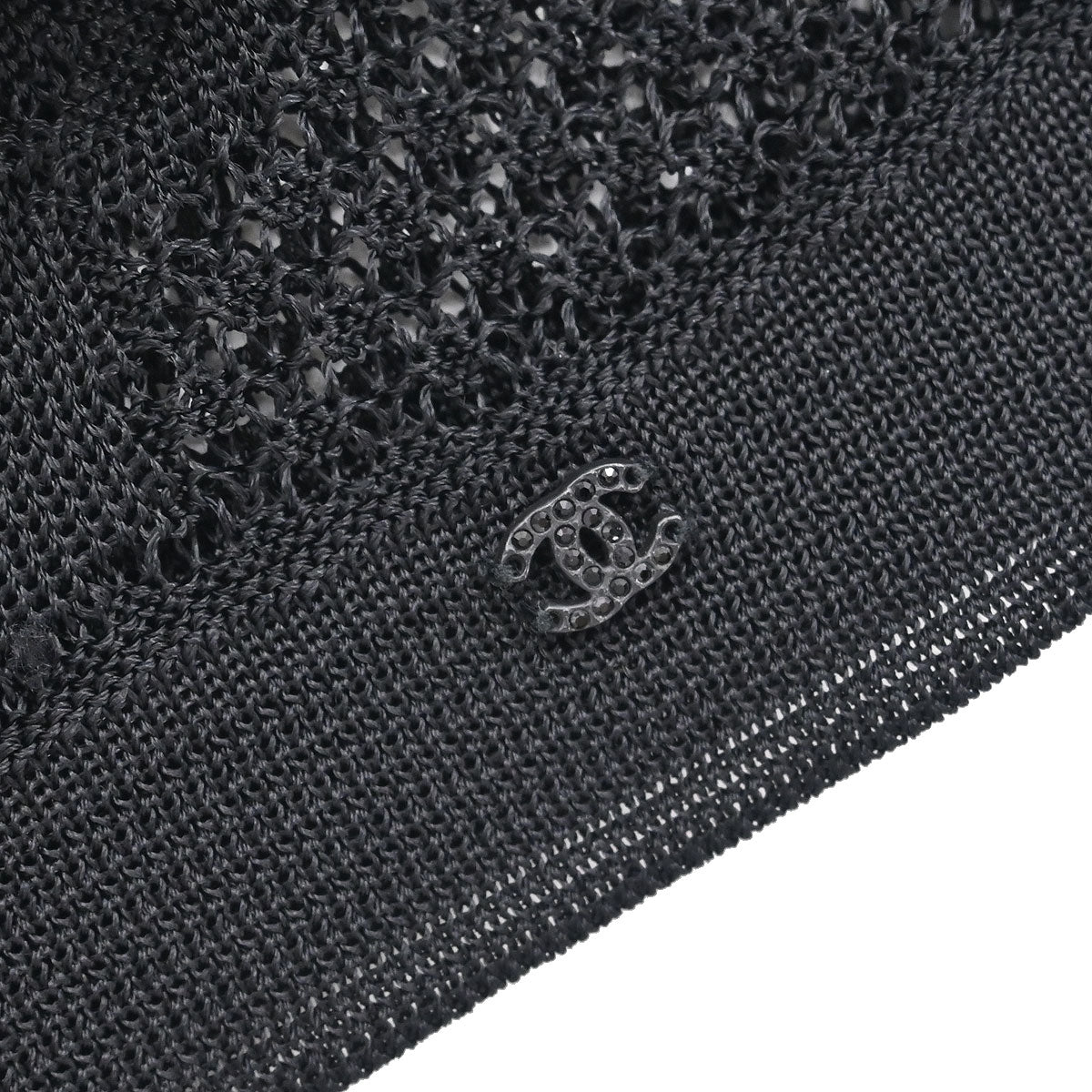 Chanel 2003 Sleeveless Tank Top Mesh Black #34